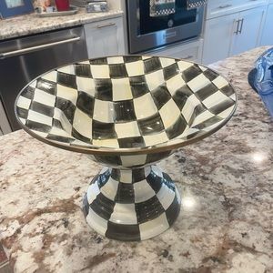 Mackenzie Childs Courtly Check Large Compote